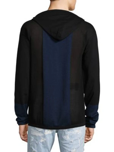 Shop Diesel Black Gold Cotton Hood Jacket In Navy Black