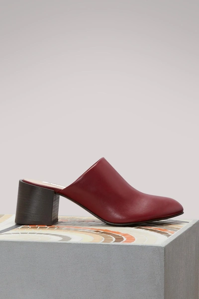 Shop Acne Studios Sil High-heeled Mules In Red Wine