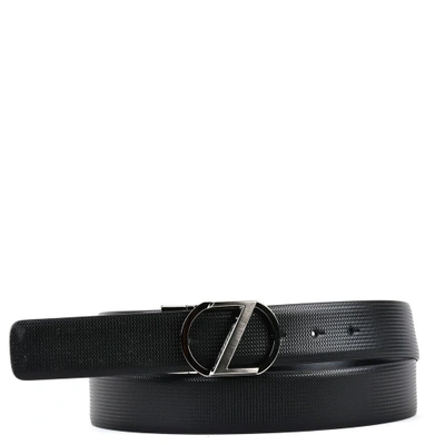 Shop Ermenegildo Zegna Black Leather Belt