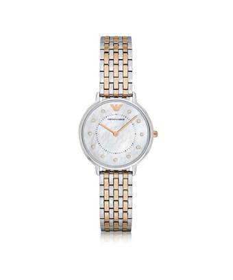 armani watch silver and gold