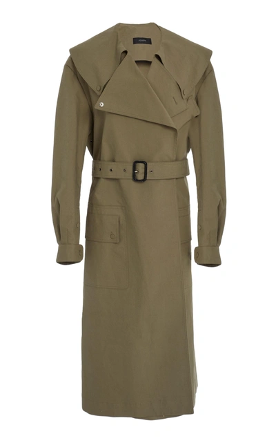 Shop Joseph Damon Trench Coat In Green