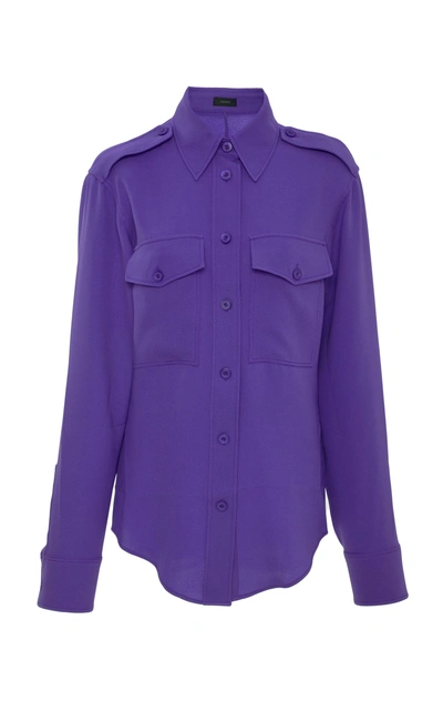 Shop Joseph Rainer Button Up Blouse In Purple