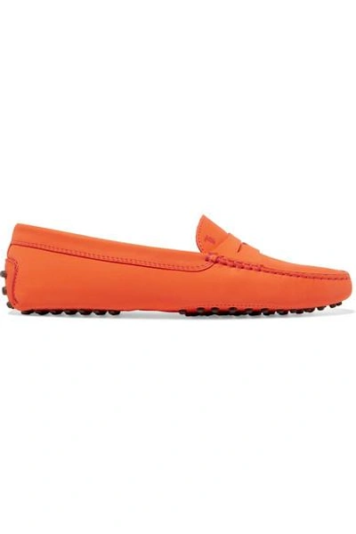 Shop Tod's Gommino Suede Loafers In Orange