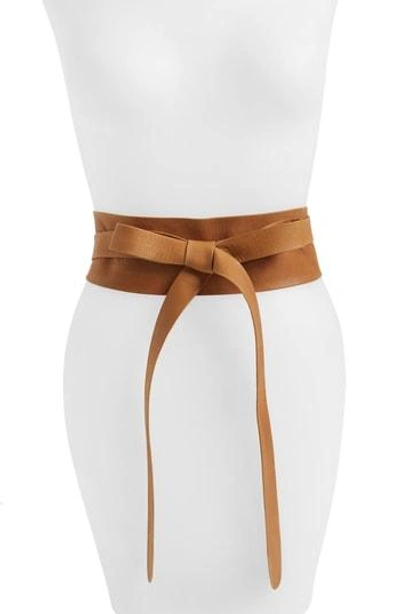 Shop Ada Handmade Leather Wrap Belt In Tan