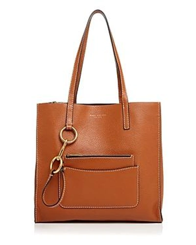 Shop Marc Jacobs The Bold Grind East/west Leather Tote In Saddle/gold