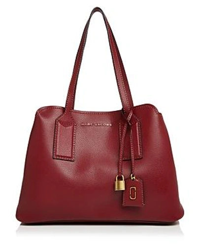 Shop Marc Jacobs The Editor Leather Tote In Cabernet/gold