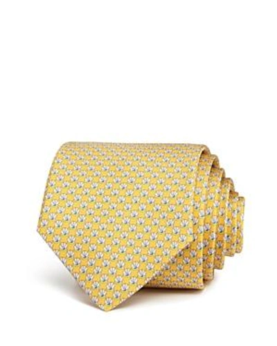 Shop Ferragamo Seashells Classic Tie In Yellow