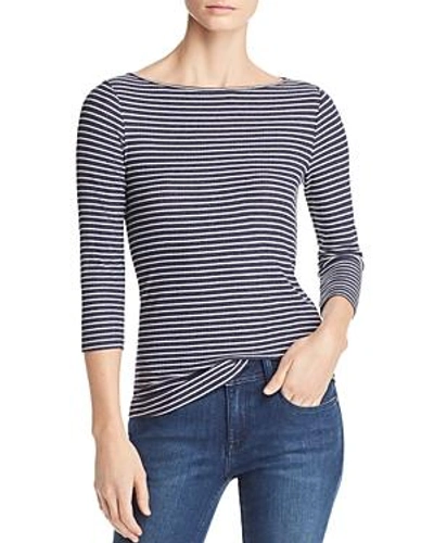 Shop Three Dots Hyannis Striped Top - 100% Exclusive In Natural/denim