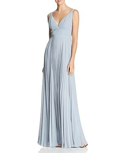 Shop Laundry By Shelli Segal Pleated Chiffon Gown - 100% Exclusive In Skyfall