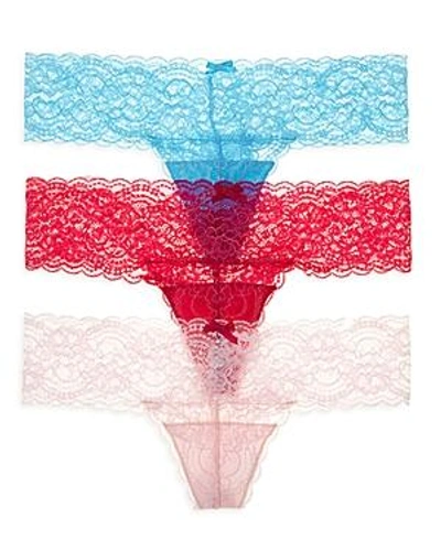 Shop Skarlett Blue Obsessed Thongs, Set Of 3 In Topaz/confetti/soft Pink