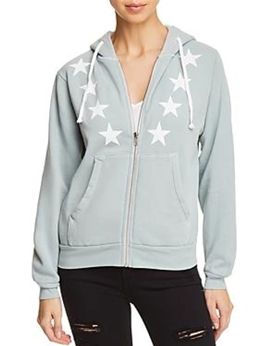 Shop Wildfox Cosmos Graphic Hoodie In Pigment Cadet Blue