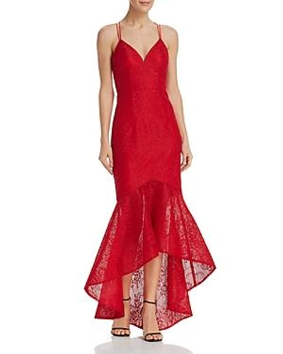 Shop Bariano Lace Fishtail Dress - 100% Exclusive In Bright Red