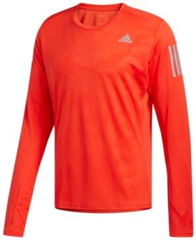 Shop Adidas Originals Adidas Men's Response Climacool Long-sleeve T-shirt In Orange
