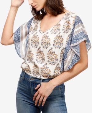 lucky brand mixed print top