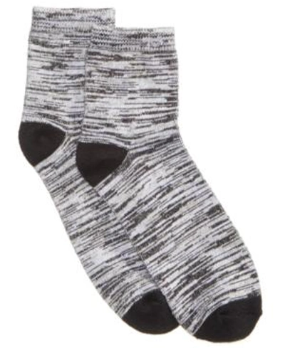 Shop Hue Women's Super-soft Cropped Socks In Black Spacedye