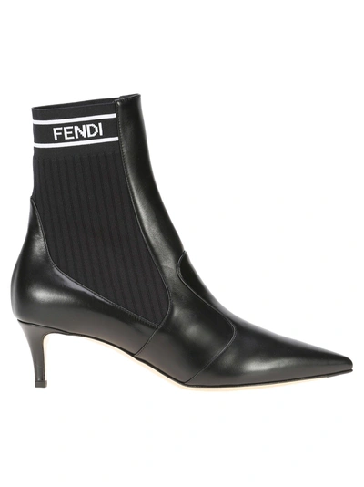 Shop Fendi Rockoko Ankle Boots In Black