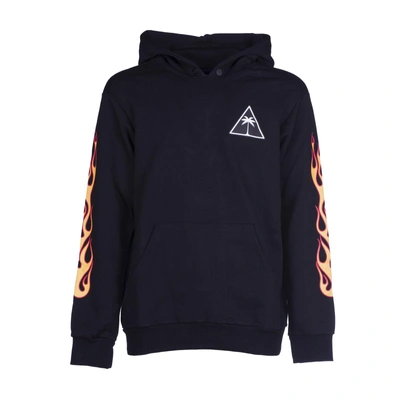 Shop Palm Angels Palms And Flame Hoodie In Black