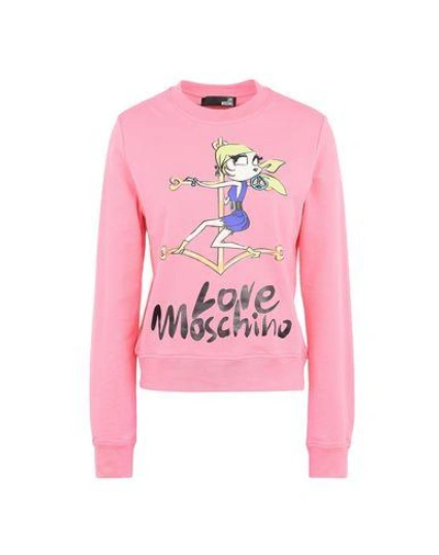 Shop Love Moschino Sweatshirts In Pink
