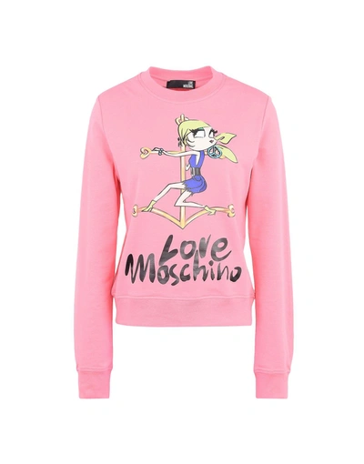 Shop Love Moschino Sweatshirts In Pink