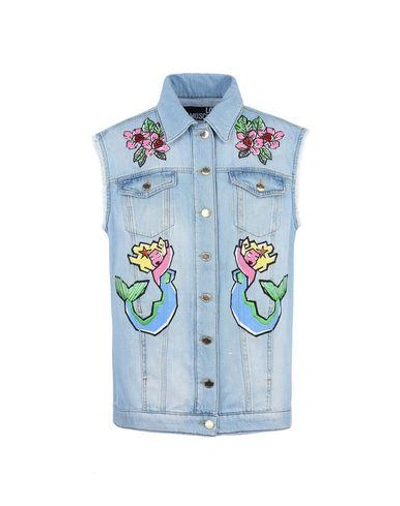 Shop Love Moschino Vests In Blue