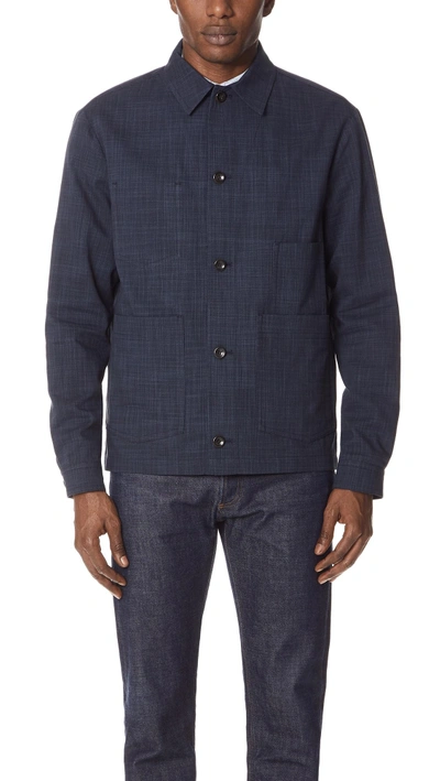 Shop Ps By Paul Smith Plaid Bomber Jacket In Navy