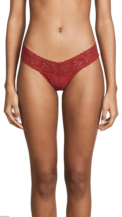 Shop Hanky Panky Signature Lace Low Rise Thong In Cherrywood