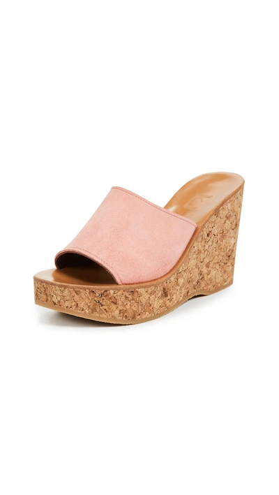 Shop Kjacques Timor Wedge Sandals In Velours Camelia