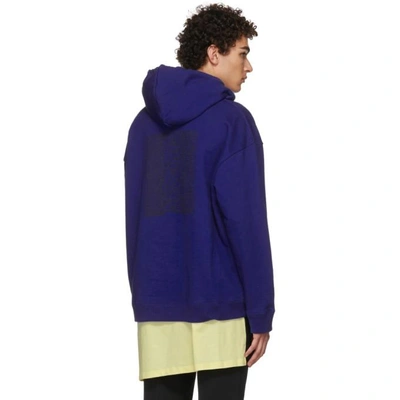 Shop Raf Simons Blue Joy Division Hoodie