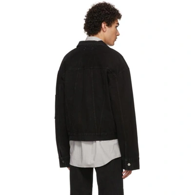 Shop Chin Mens Black Cropped Denim Jacket