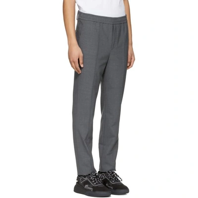 Shop Neil Barrett Grey Wool Melange Trousers In 244