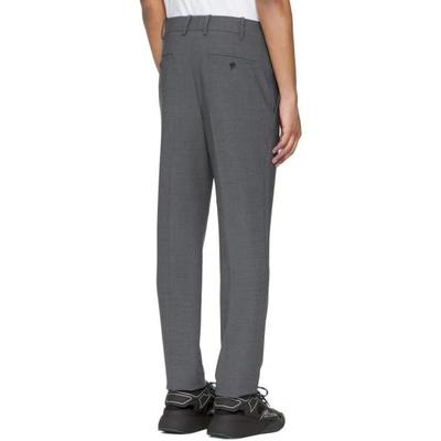 Shop Neil Barrett Grey Wool Melange Trousers In 244