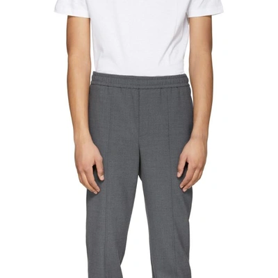 Shop Neil Barrett Grey Wool Melange Trousers In 244