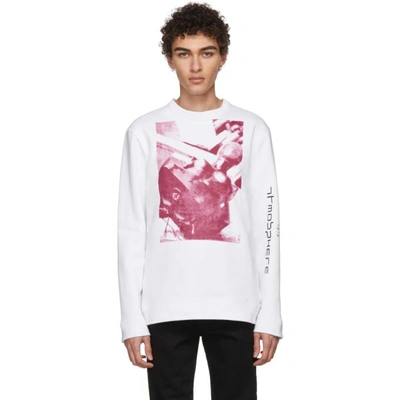 Shop Raf Simons White Joy Division Print Sweatshirt In 00010 White