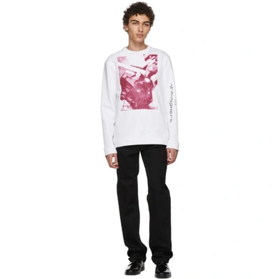 Shop Raf Simons White Joy Division Print Sweatshirt In 00010 White