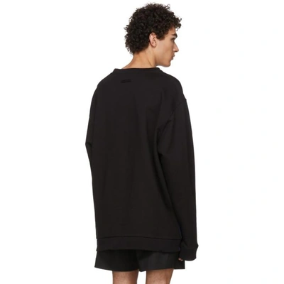 Shop Raf Simons Black & Blue Joy Division Oversized Sweatshirt