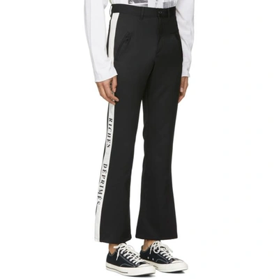 Shop Enfants Riches Deprimes Black Wool Track Trousers In Black/white