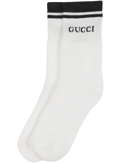Shop Gucci Logo Socks In Bianco