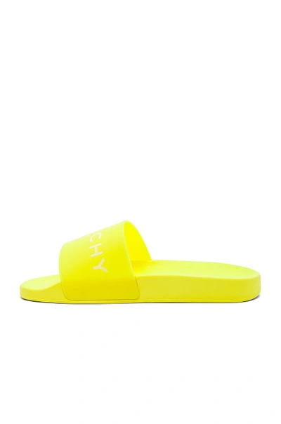 Shop Givenchy Polyurethane Slides In Yellow,neon