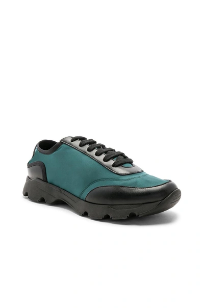 Shop Marni Lace Up Sneakers In Green