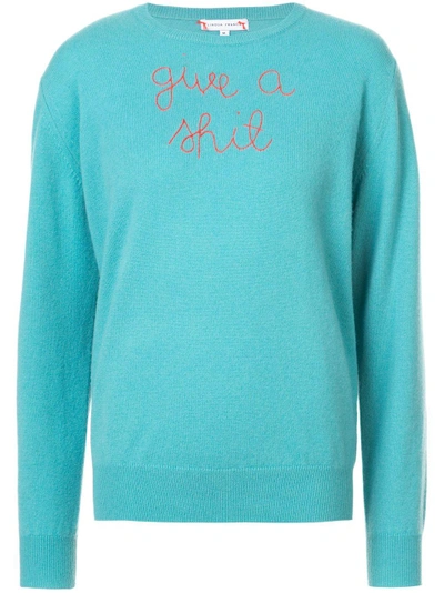 Shop Lingua Franca Quote Embroidered Sweater