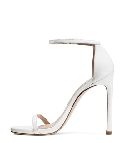 Shop Stuart Weitzman The Nudistsong In White Matte Leather