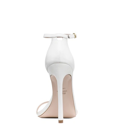 Shop Stuart Weitzman The Nudistsong In White Matte Leather