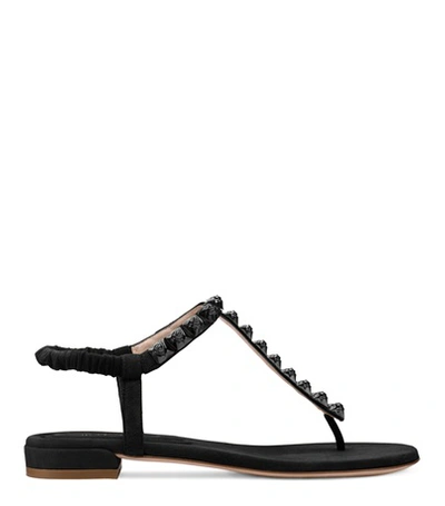 Shop Stuart Weitzman The Esme Sandal In Black Suede