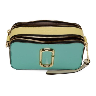 Shop Marc Jacobs Blue Small Snapshot Bag In 442 Surf Mu