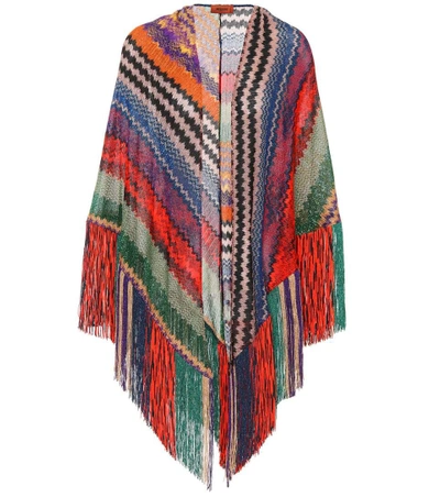 Shop Missoni Metallic Fringed Scarf In Multicoloured