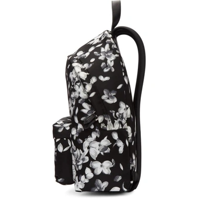 Shop Givenchy Black And White Hydrangea Print Backpack