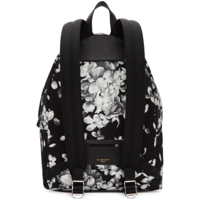 Shop Givenchy Black And White Hydrangea Print Backpack