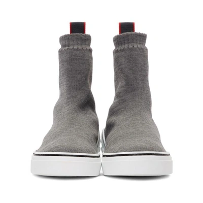 Shop Givenchy Grey George V Knot Sock High-top Sneakers