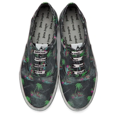 Shop Palm Angels Black Distressed Palms Sneakers