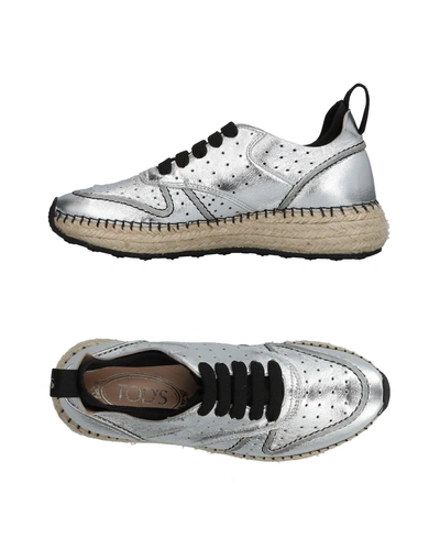 Shop Tod's Woman Espadrilles Silver Size 5 Leather